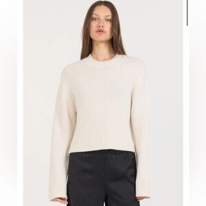 NWT Revolve One Grey Day OGD Ivory Scoop Neck Knit Sweater Small